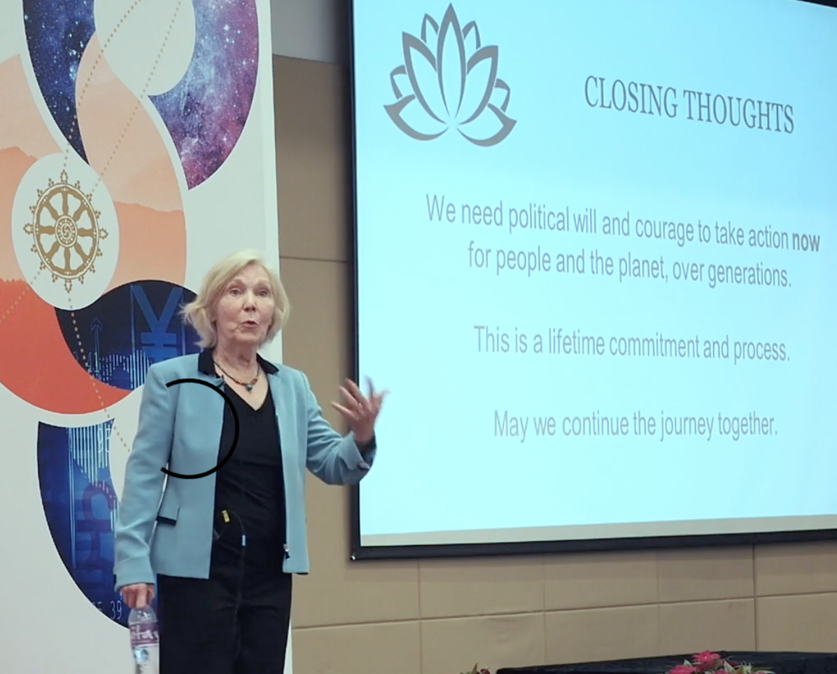 Clair Brown presents keynote at International Buddhist Economics conference